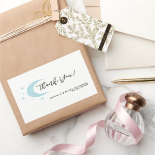 Pastel Moon Stars Kinderdusche Danke Rechteckiger Aufkleber