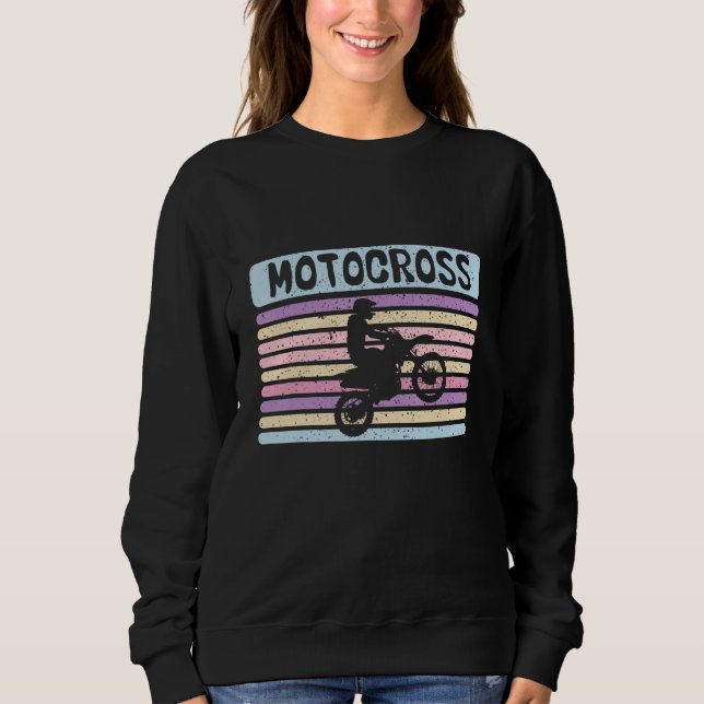 Pastel Motocross Vintage Dirt Track Racing Biking Sweatshirt (Vorderseite)