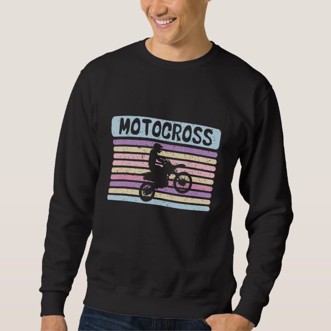 Pastel Motocross Vintage Dirt Track Racing Biking Sweatshirt (Vorderseite)