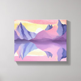 Pastel Mountains | Watercolor Sky Leinwanddruck