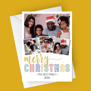 Pastel Multi-Foto Weihnachtsfotokarte Einladung