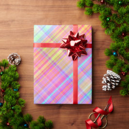 Pastel Multicolor Kariertes Gewebe Geschenkpapier