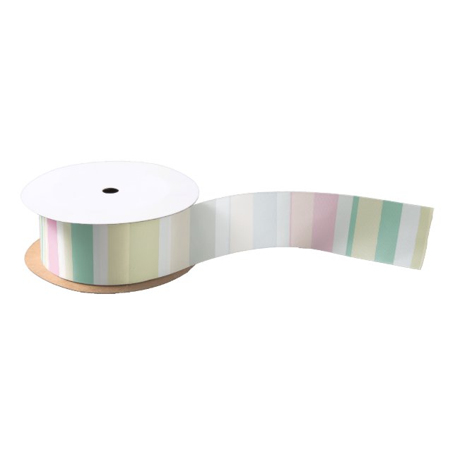 Pastel Multicolor Streifen Ribbon Satinband (Spule)
