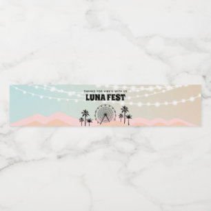 Pastel Music Festival Geburtstag Wasserflaschenetikett