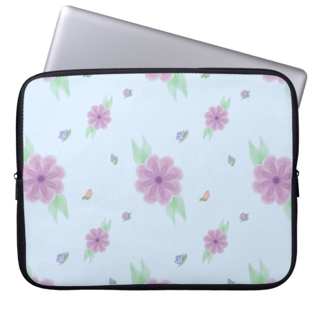 Pastel Music Note Neoprene Laptop Sleeve 15" (Vorderseite)