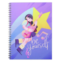 Pastel Music-Themed Cover mit Star & Niedlich Girl