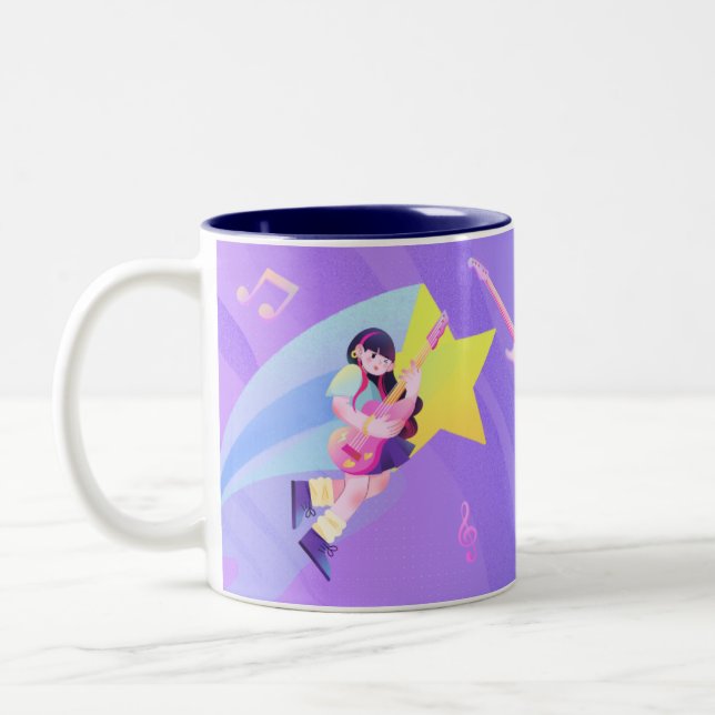 Pastel Music-Themed Tasse mit Star & Niedlich Girl (Links)