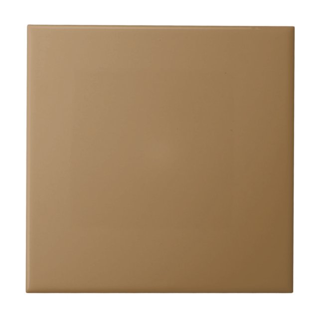 Pastel Mustard Brown Solid Color Tile Fliese (Vorderseite)