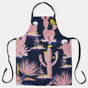 Pastel Nahtlose Muster Vintager Sommerkaktus auf d Schürze