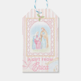 Pastel Nativity | Scenes Striped Geschenkanhänger
