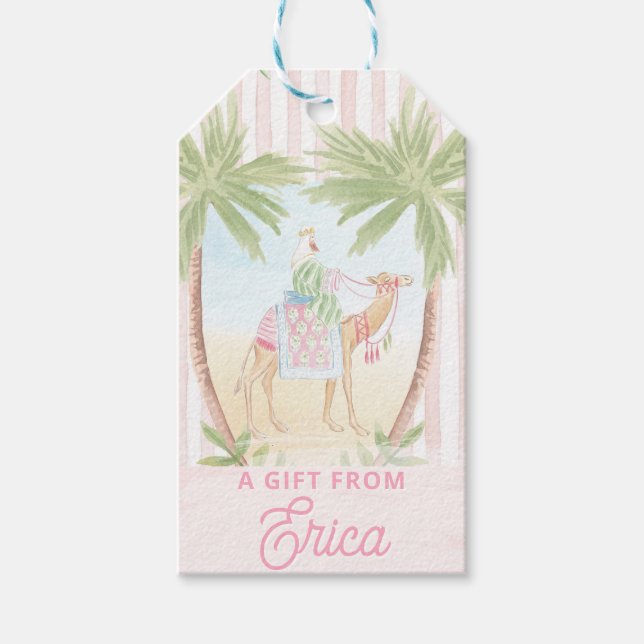 Pastel Nativity | Scenes Striped Geschenkanhänger (Vorderseite)