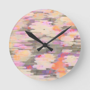 Pastel Nature Haze Runde Wanduhr