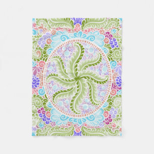 Pastel Nature Mandala Art Fleecedecke