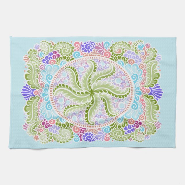Pastel Nature Mandala Art Handtuch (Horizontal)