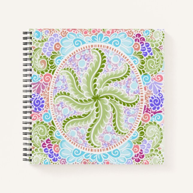 Pastel Nature Mandala Art Notizbuch (Vorderseite)