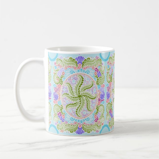 Pastel Nature Mandala Art Tasse (Links)