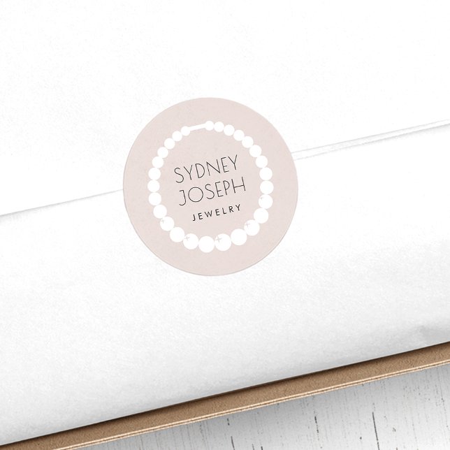 Pastel Necklace Logo | Schmuckdesign Runder Aufkleber (Von Creator hochgeladen)