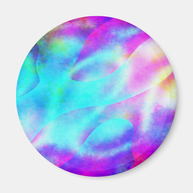 Pastel Neon Rainbow Gradient Art Magnet (Vorne)