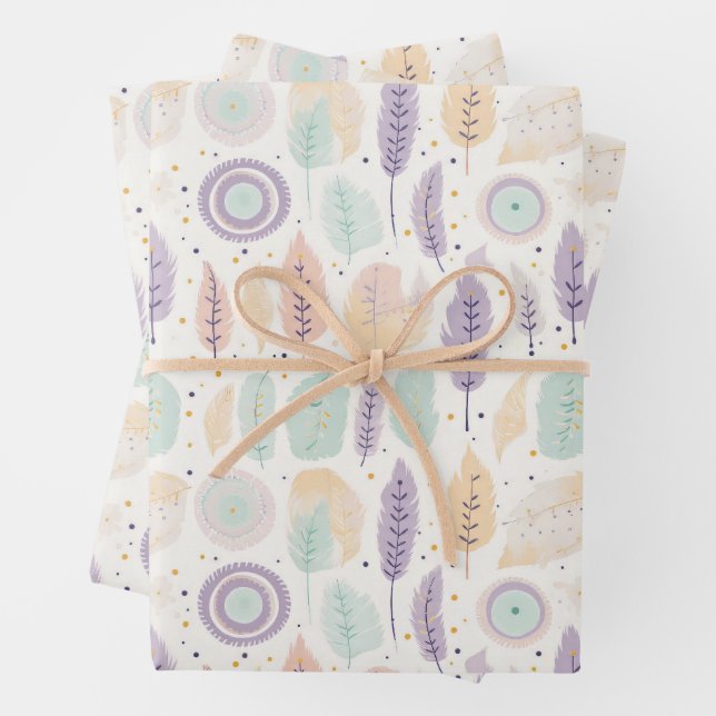Pastel niedlich boho geschenkpapier set (Beispiel)