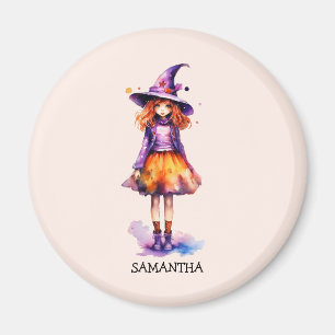 Pastel Niedlich Witch Girl - Halloween Ästhetik (2 Magnet