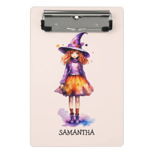Pastel Niedlich Witch Girl - Halloween Ästhetik (2 Mini Klemmbrett