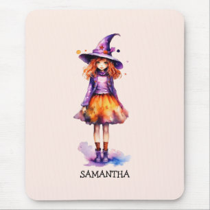 Pastel Niedlich Witch Girl - Halloween Ästhetik (2 Mousepad