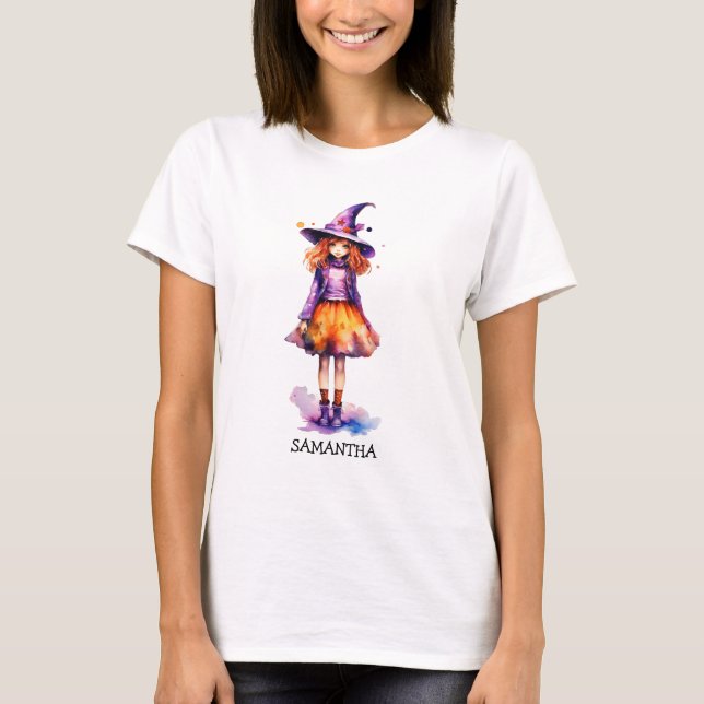 Pastel Niedlich Witch Girl - Halloween Ästhetik (2 T-Shirt (Vorderseite)