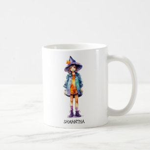 Pastel Niedlich Witch Girl Halloween Ästhetik Kaffeetasse