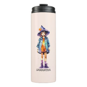 Pastel Niedlich Witch Girl Halloween Ästhetik Thermosbecher