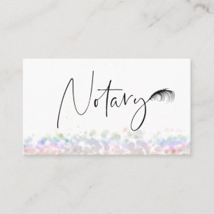 *~* Pastel NOTARY FOTO Pen Feather Signieren Agent Visitenkarte