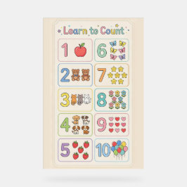 Pastel Numbers 1–10 Poster for Kids