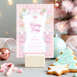 Pastel-Nussknacker Süße Feiertagsleckereien Party Einladung