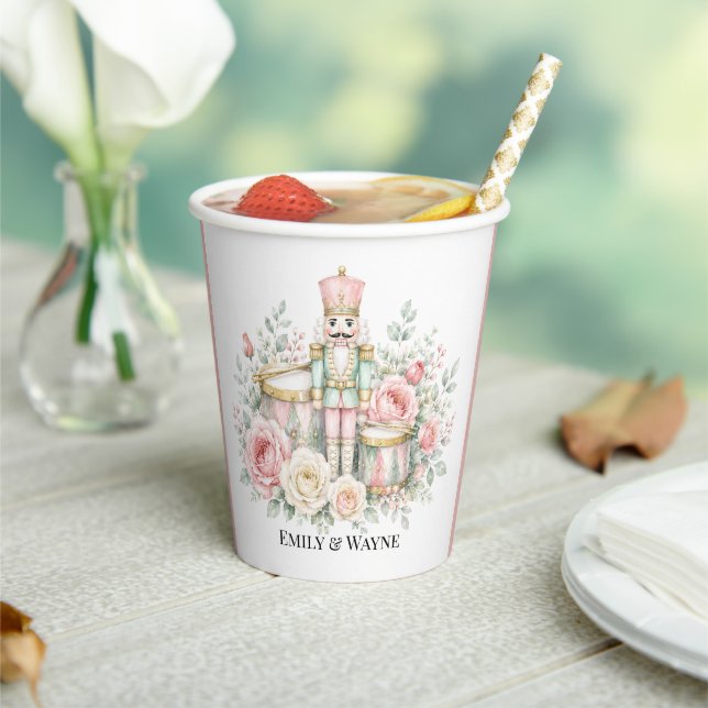 Pastel-Nussknacker-Weihzeit-Hochzeit Pappbecher (In Situ)