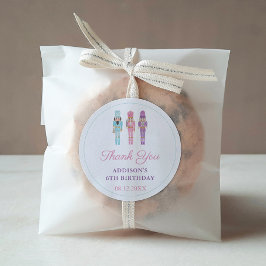 Pastel Nutcracker Ballet Geburtstagsparty Danke Runder Aufkleber