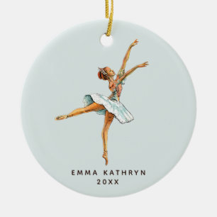 Pastel Nutcracker Ballet Personalisiert Ballerina Keramik Ornament