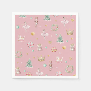 Pastel Nutcracker Weihnachtsfeier Serviette