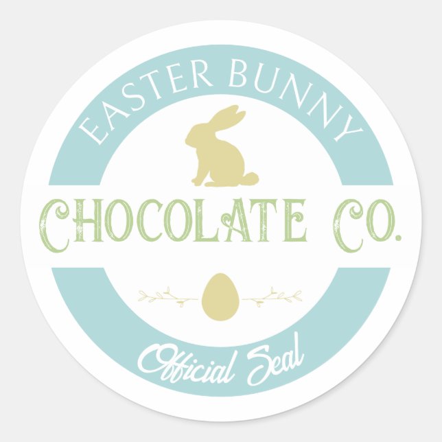 Pastel Oaster Bunny Chocolate Company Runder Aufkleber (Vorderseite)
