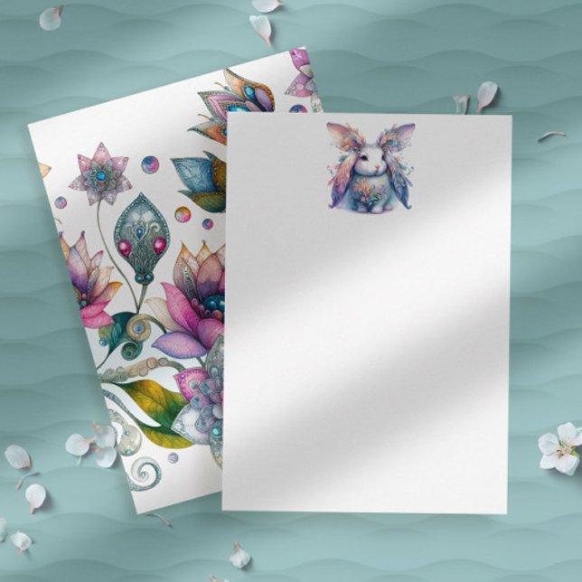 Pastel Oaster Bunny Stationierungskarte Mitteilungskarte (Easter bunny notecard pastel watercolor art unique to Do Tell A Belle)