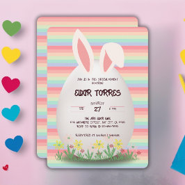 Pastel Oaster Egg Bunny Baby Dusche Einladung