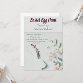 Pastel Oaster Egg Einladung | Niedlich & festlich