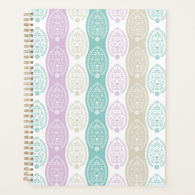 Pastel Oaster Egg Muster - Frühjahrsgestaltung Planer (Vorderseite)