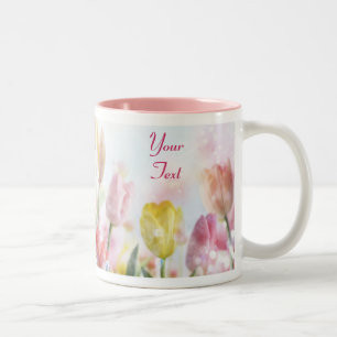 Pastel Oaster Tulips Zweifarbige Tasse