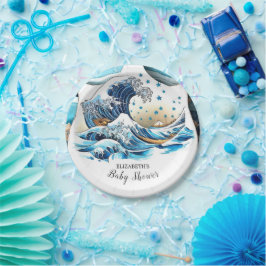 Pastel Ocean Waves Babydusche Pappteller