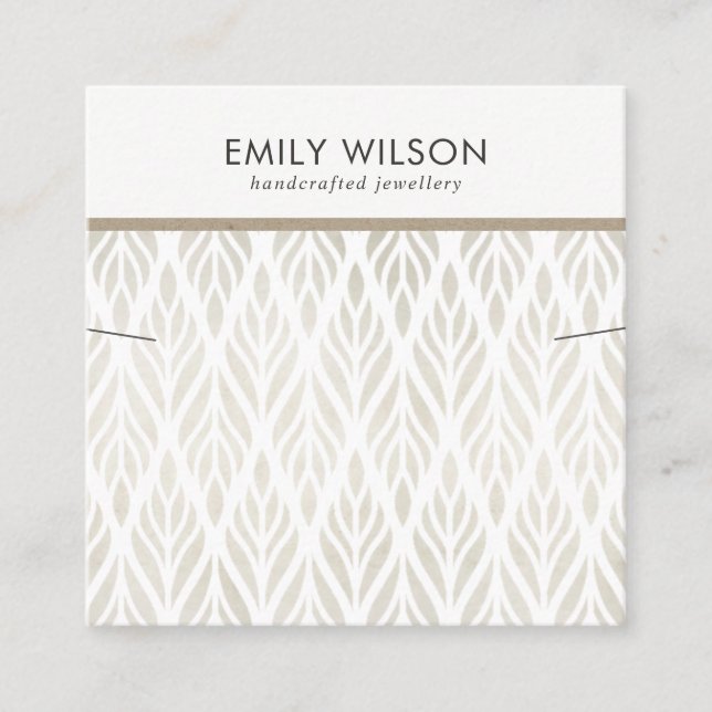 PASTEL OFF WHITE FLORAL NECKLACE BRACELET DISPLAY QUADRATISCHE VISITENKARTE (Vorderseite)