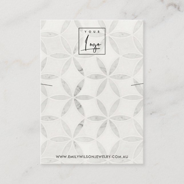 PASTEL OFF WHITE FLORAL NECKLACE BRACELET DISPLAY VISITENKARTE (Vorderseite)