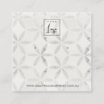 PASTEL OFF WHITE FLORAL STUD EARRING DISPLAY CARD