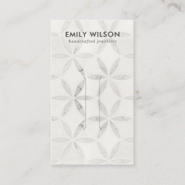 PASTEL OFF WHITE FLORAL STUD EARRING DISPLAY CARD VISITENKARTE