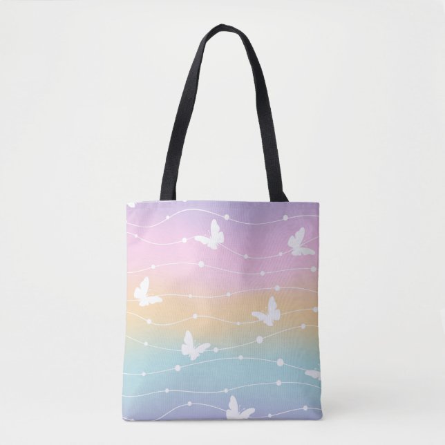 Pastel Ombre Butterfly Tote Bag (Vorderseite)