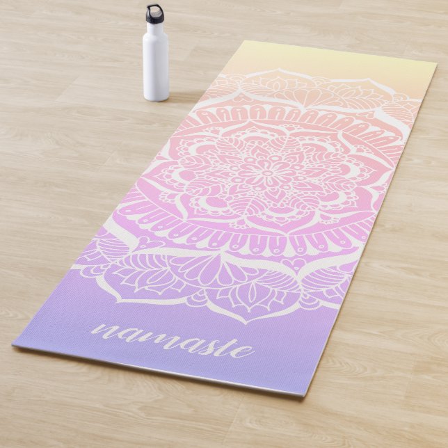 Pastel Ombre Gradient Namaste Mandala Yogamatte (Beispiel)