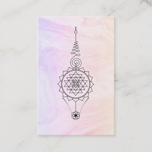 *~* Pastel Ombre Marble Reiki Healing Nirvana Visitenkarte (Vorderseite)